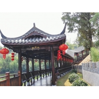 防腐木古建長廊，風雨連廊，園林廊架，產品規格多樣，可來圖定制