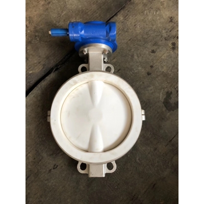 D371F4-16RL不銹鋼渦輪襯氟對夾蝶閥  襯氟對夾蝶閥
