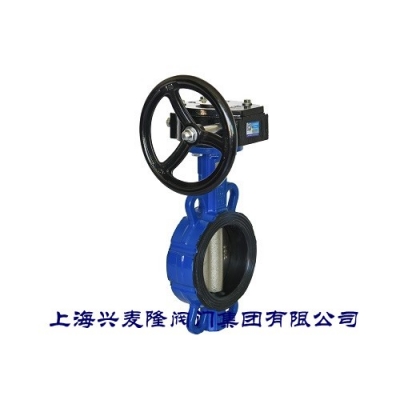 上海興麥隆 對(duì)夾式蝸輪蝶閥 法蘭蝶閥 材質(zhì)球墨鑄鐵 手動(dòng)蝶閥