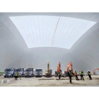 北京市建筑工地基坑氣膜生產廠家-北京施工工地基坑氣膜-北京儲煤場充氣膜結構煤倉