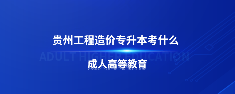 貴州工程造價(jià)專升本考什么