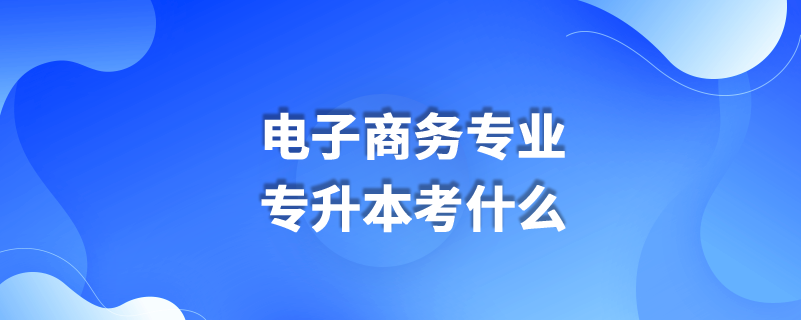 電子商務(wù)專業(yè)專升本考什么