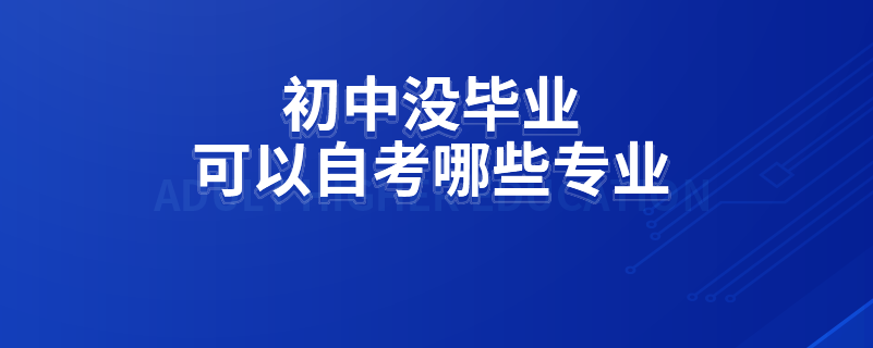 初中沒畢業(yè)可以自考哪些專業(yè)