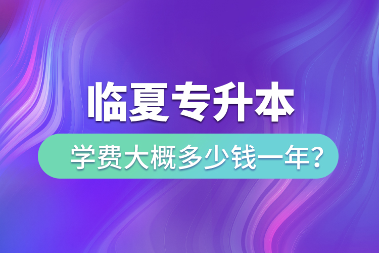 臨夏專升本學費大概多少錢一年？