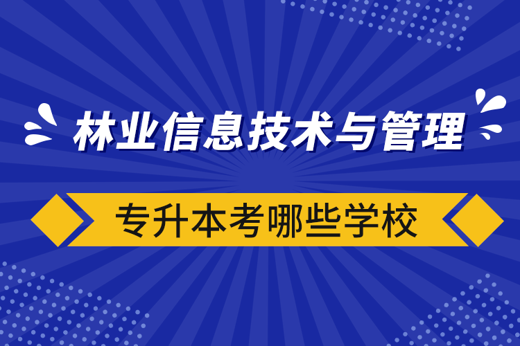 林業(yè)信息技術與管理專升本考哪些學校