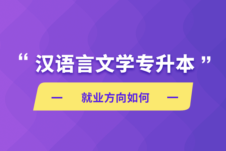 漢語言文學(xué)專升本就業(yè)方向如何