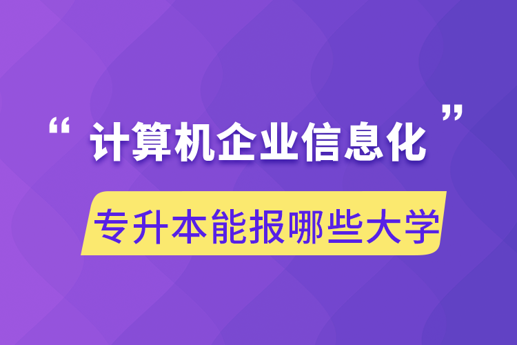 計算機企業(yè)信息化專升本能報哪些大學