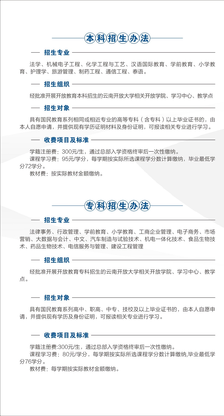 云南開放大學(xué)2021招生簡(jiǎn)章