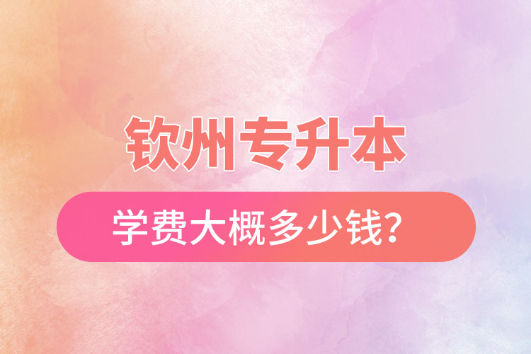 欽州專升本學(xué)費(fèi)大概多少錢？