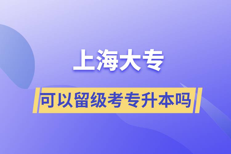 上海大?？梢粤艏?jí)考專升本嗎？