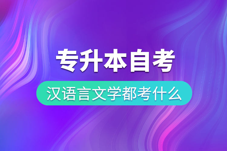 專升本自考漢語(yǔ)言文學(xué)都考什么