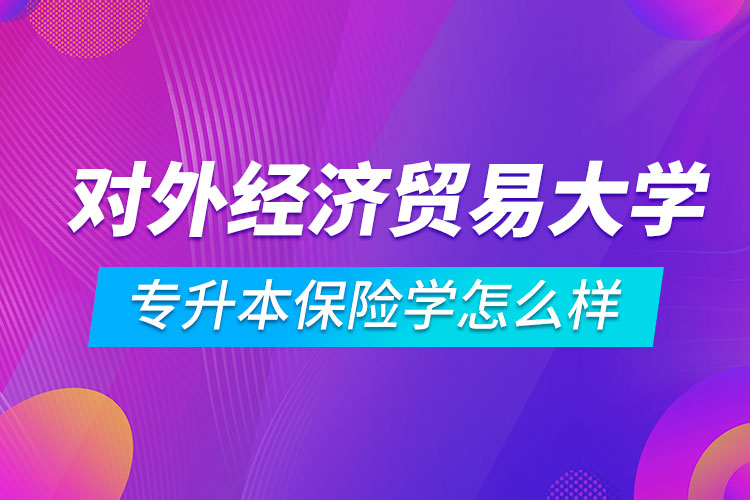 對外經(jīng)濟貿(mào)易大學專升本保險學怎么樣