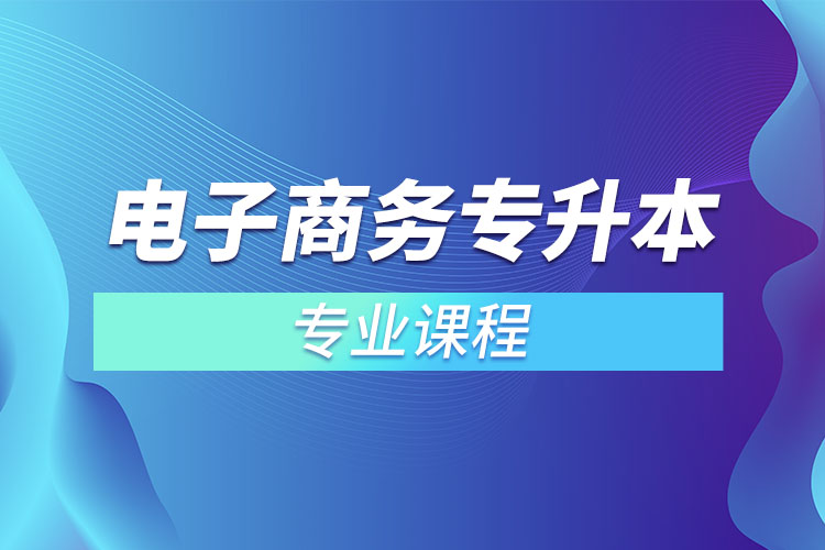 電子商務專升本專業(yè)課程有哪些？