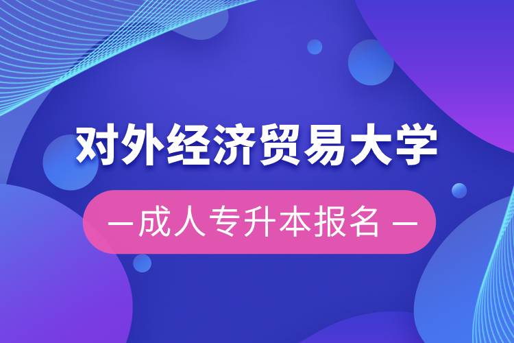 對外經濟貿易大學成人專升本報名