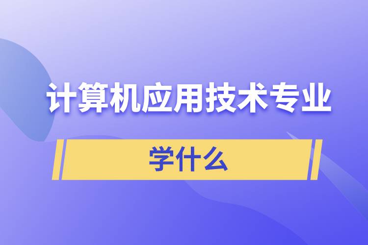 計算機應用技術專業(yè)學什么