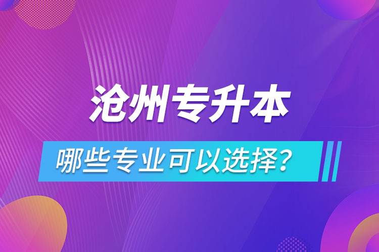 滄州專升本有哪些專業(yè)可以選擇？