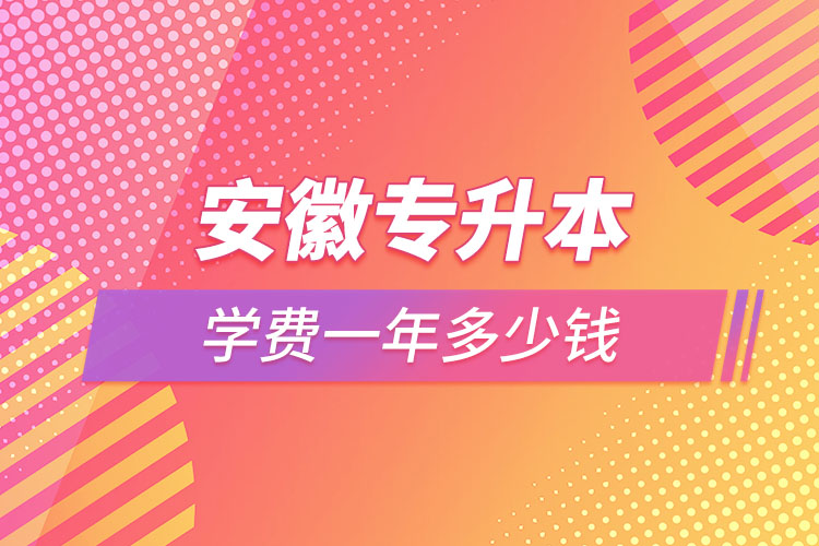 安徽專升本學費大概多少錢一年？