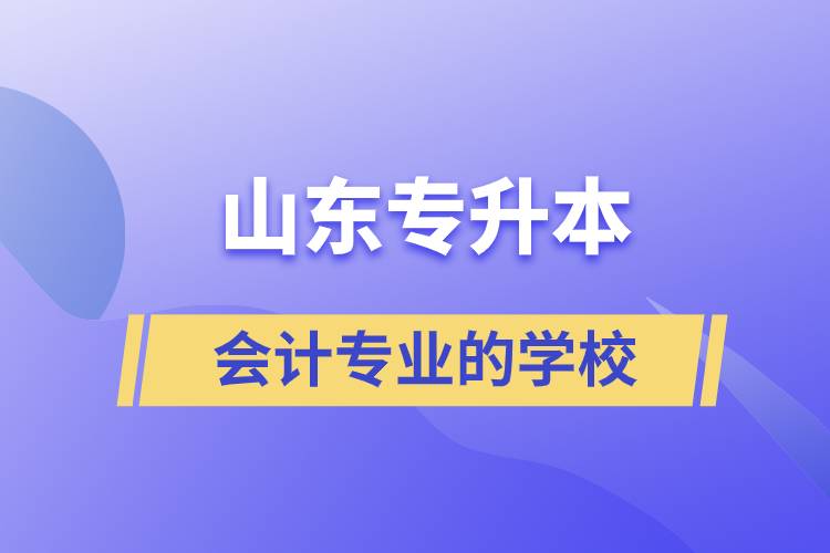 山東專(zhuān)升本會(huì)計(jì)專(zhuān)業(yè)的學(xué)校