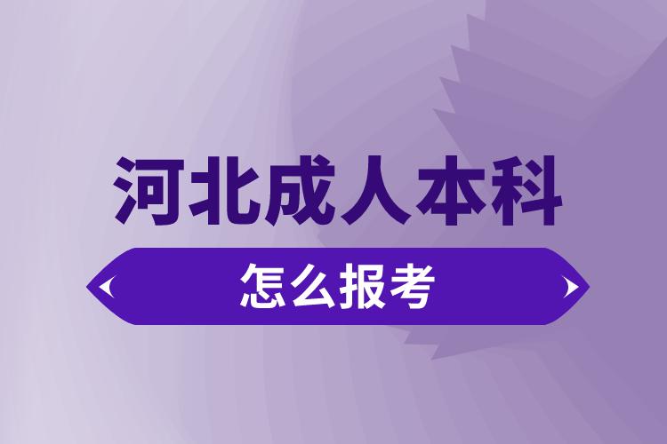 河北成人本科怎么報考