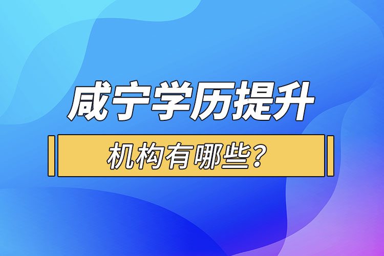 咸寧學(xué)歷提升機(jī)構(gòu)有哪些？