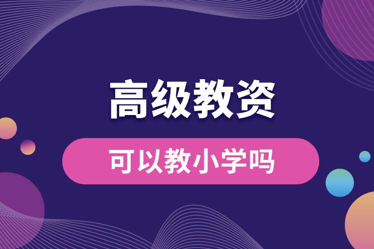 高級(jí)的教資可以教小學(xué)嗎.jpg