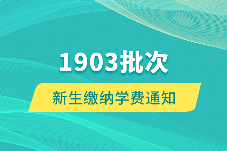 1903批次新生繳納學(xué)費通知