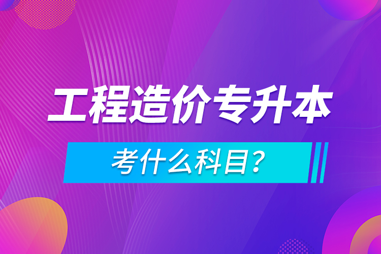 工程造價(jià)專升本考什么科目？