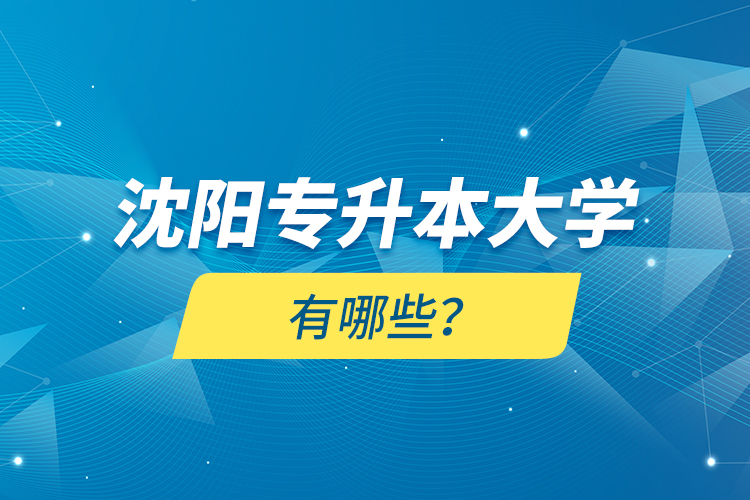 沈陽(yáng)專升本大學(xué)有哪些？