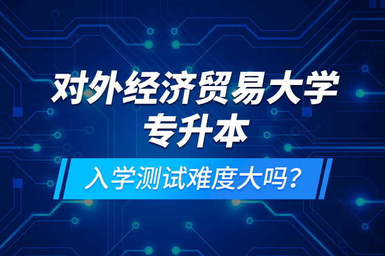 對外經(jīng)濟貿易大學專升本入學測試難度大嗎？