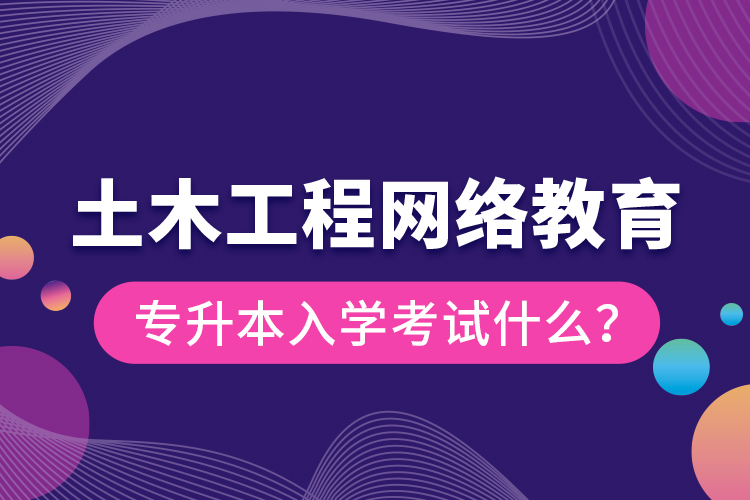 土木工程網(wǎng)絡(luò)教育專升本入學(xué)考試什么？