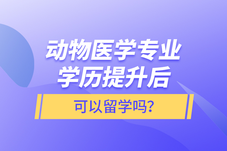 動(dòng)物醫(yī)學(xué)專業(yè)學(xué)歷提升后可以留學(xué)嗎？