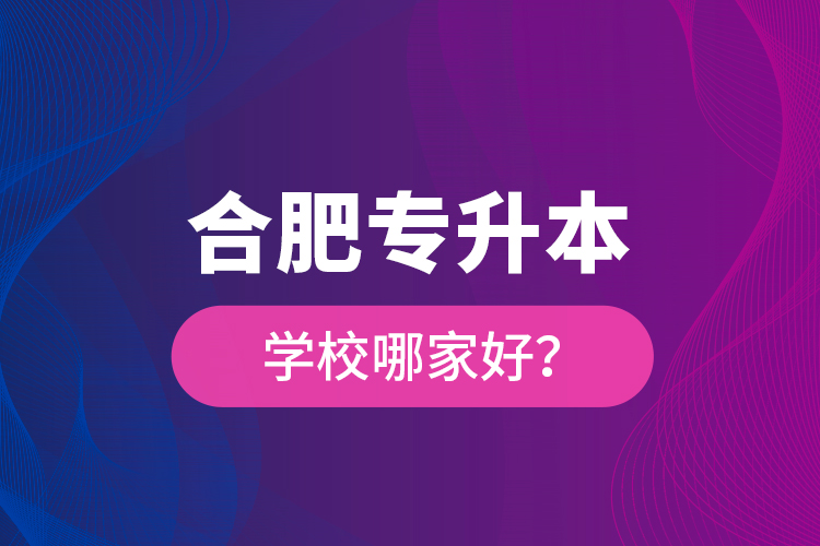 合肥專升本學(xué)校哪家好？