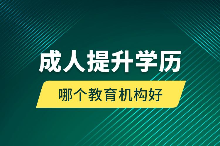 成人提升學(xué)歷哪個教育機(jī)構(gòu)好