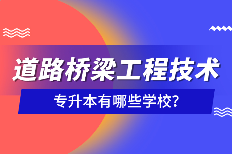 道路橋梁工程技術(shù)專升本有哪些學校？