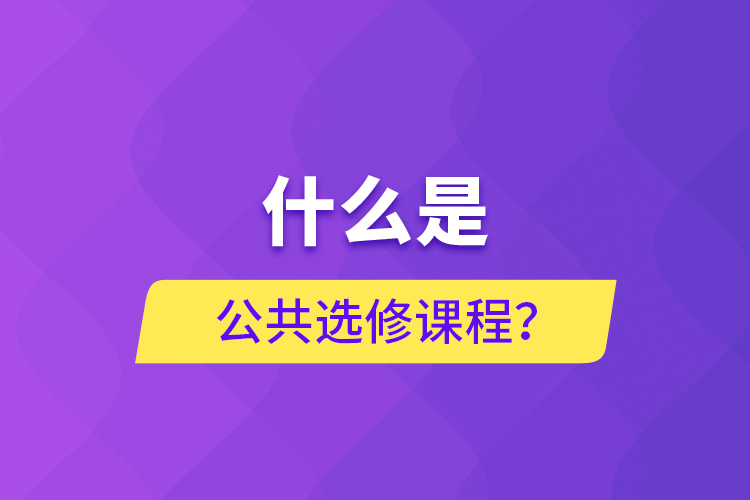 什么是公共選修課程？