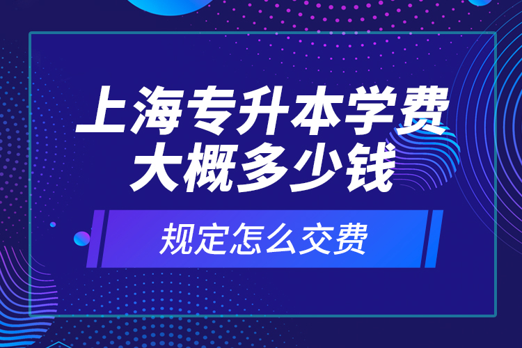 上海專升本學(xué)費(fèi)大概多少錢？規(guī)定怎么交費(fèi)？