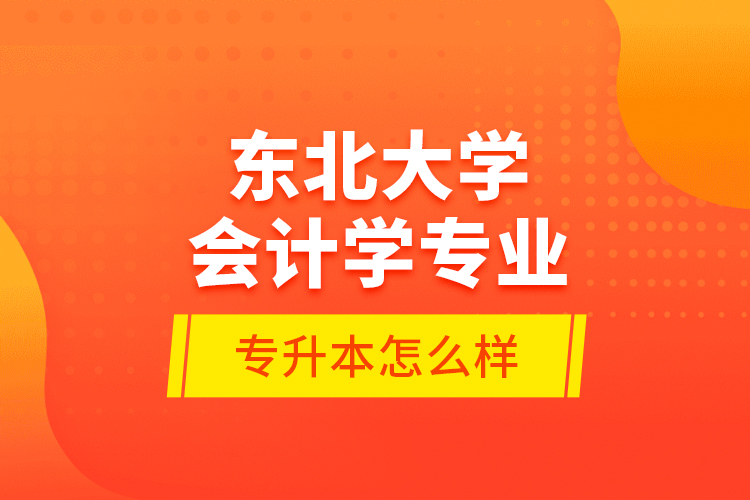 東北大學(xué)會(huì)計(jì)學(xué)專業(yè)專升本怎么樣？