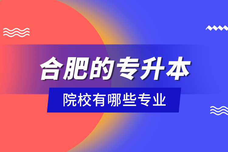 合肥的專升本院校有哪些專業(yè)？