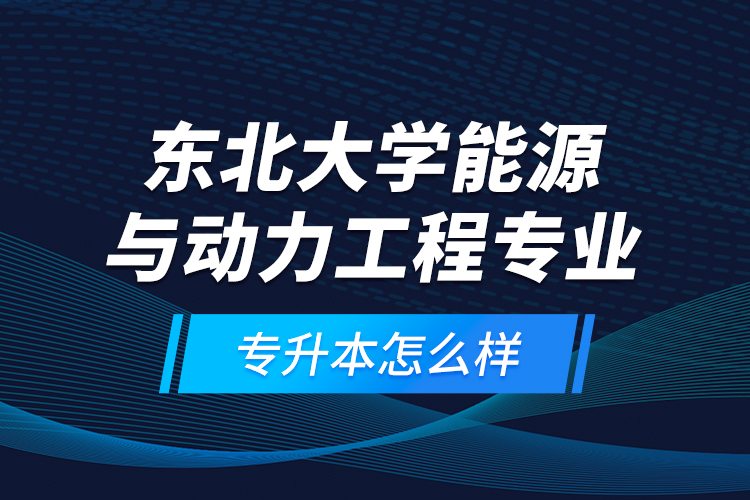 東北大學(xué)能源與動(dòng)力工程專業(yè)專升本怎么樣？