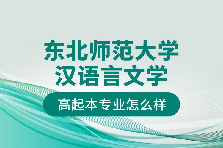 東北師范大學(xué)漢語言文學(xué)高起本專業(yè)怎么樣？