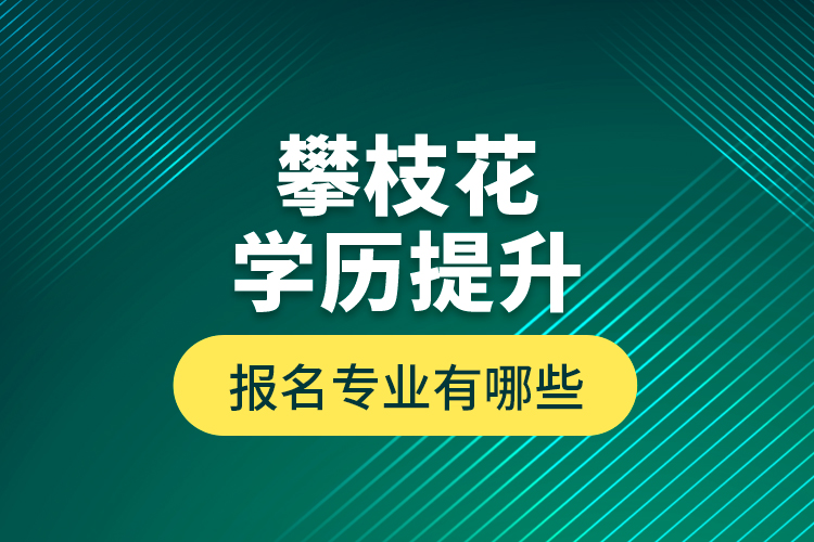 攀枝花學(xué)歷提升報名專業(yè)有哪些？