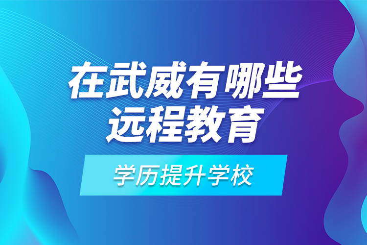 在武威有哪些遠(yuǎn)程教育學(xué)歷提升學(xué)校？