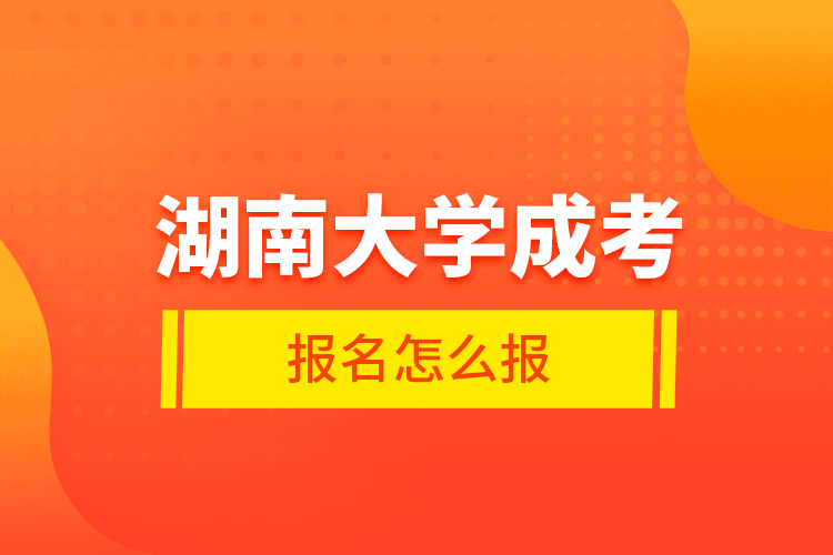 湖南大學(xué)成考報(bào)名怎么報(bào)